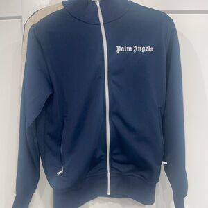 Palm Angels Men's Dark Blue Zip-Up Sweater
